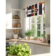 thumbnail image 6 of Modern Geometric Window Valance Curtain Mondrian Abstract Art Rod Pocket Short Curtain for Living Room, Bedroom & Kitchen Window Decor 60x18in, 6 of 8