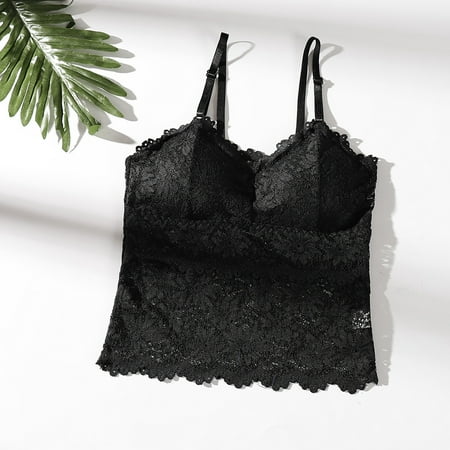 

STEADY Women s Autumn Winter Sexy Bra Female Underwire Lingerie Vest Camisole Underwear One size - Black