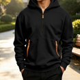 thumbnail image 2 of ITSAME Boys Half Zip Hoodie Pullover Long Sleeve Fleece-Lined Loose Casual Hooded Sweatshirt Size 14, 2 of 9