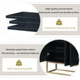 thumbnail image 5 of Euroco 47.2'' Modern Sideboard Storage Buffet Cabinet, Wood Buffet Cabinet with 4 Doors, Adjustable Shelves and Metal Legs for Dining Room,Black, 5 of 8