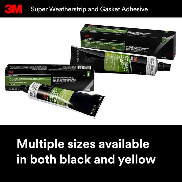 1968 All Makes All Models Parts, 08008, 3M® Super Weatherstrip Adhesive;  Black