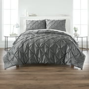 Better Homes & Garden Grey Cotton Blend Pintuck 3 Piece Comforter Set, King