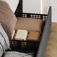 thumbnail image 2 of EDTara Large Upholstered Bed Frame with Storage Drawers, Adjustable Headboard, Velvet Platform with Wooden Slats, No Box Spring Needed, 2 of 8