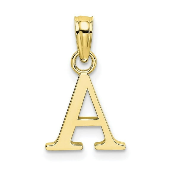 Auriga Fine Jewelry 10K Yellow Gold Solid Block Letter A Initial Pendant for Women (L- 12 mm, W- 10 mm)
