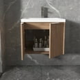 thumbnail image 2 of Tcbosik Floating Vanity with Resin Sink, 24" Wall Mounted Vanity Cabinet with Soft Closing Door for Small Space Bathroom Washroom, Imitative Oak, 2 of 10