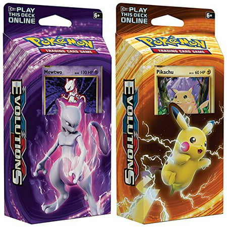 Pokemon Mewtwo & Pikachu XY Evolutions TCG Card Game Decks - 60 cards