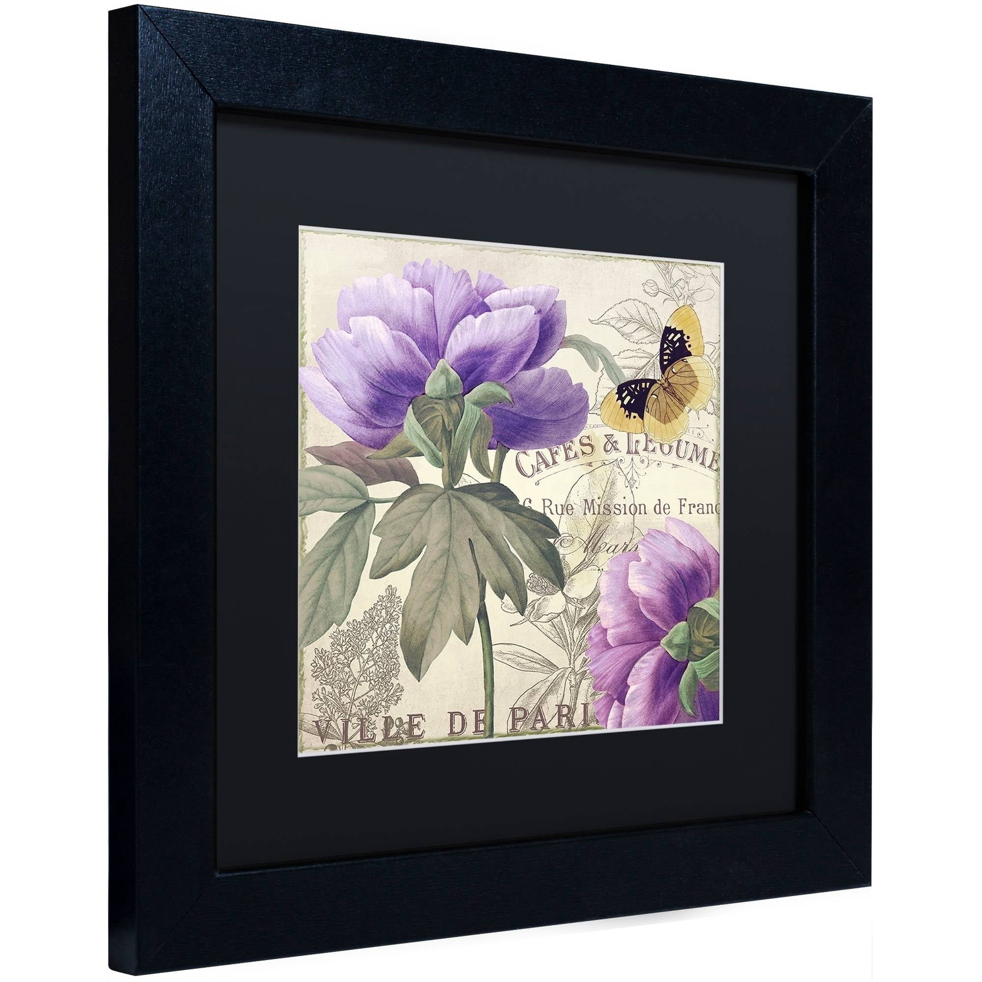 Trademark Fine Art "Petals of Paris IV" Canvas Art by Color Bakery Black Matte, Black Frame