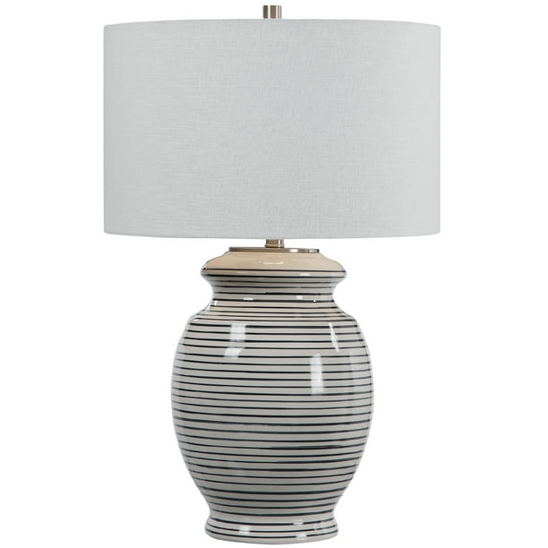 28 Navy Blue Striped Table Lamp With Matching Shade Com 28 Navy Blue Striped Table Lamp With, Black And White Striped Table Lamp Shade