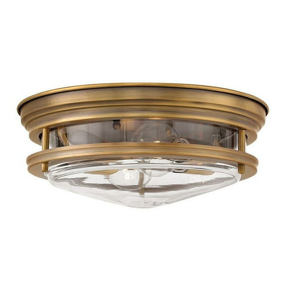 3302BR-CL-Hinkley Lighting-Hadley - 2 Light Medium Flush Mount in Traditional-Transitional-Coastal Style - 12 Inches Wide by 4.75 Inches High-Brushed