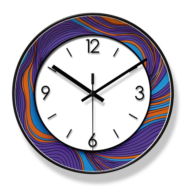 Reloj de pared moderno abstracto de 30 cm, silencioso, de cuarzo
