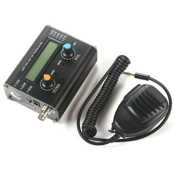 5W QRP SDR Transceiver 3-Band All Mode High Frequency Radio with Handheld Microphone, Compact and Powerful,1 * Radio Kit,Black
