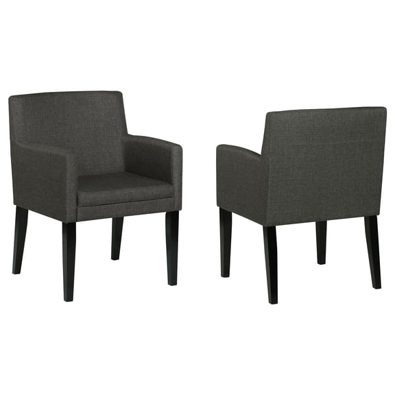 Catherine Upholstered Dining Arm Chair Gray (Set of 2)