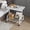 White, variant on HOARBOEG Rolling Cart with Table, Mobile Side Table with Mesh Shelves & Open Storage, Compact Nightstand, Rolling Storage Cart for Living Room, Bedroom, 21.26x16.93x11.81in
