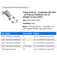 thumbnail image 2 of Timing Chain Kit - Compatible with 2005 - 2010 Nissan Pathfinder 4.0L V6 VQ40DE 24-Valve DOHC 2006 2007 2008 2009, 2 of 2