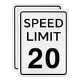 thumbnail image 1 of Uxcell 2-Pack Speed Limit 20 MPH Sign 16" x 12" Aluminum Weather Resistant Traffic Sign, 1 of 2