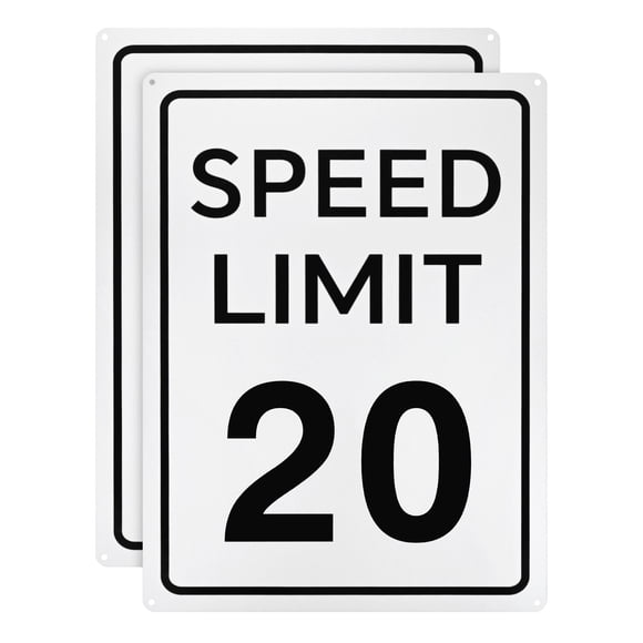 Uxcell 2-Pack Speed Limit 20 MPH Sign 16" x 12" Aluminum Weather Resistant Traffic Sign