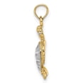 thumbnail image 2 of 14k Yellow Gold with White Rhodium Solid Casted Polished Finish Swimming Sea Turtle Charm Pendant, 2 of 3