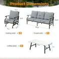 thumbnail image 7 of Sophia&William 5 Seat Patio Outdoor Furniture Set Metal Conversation Set with Rocking Chairs and 5.75" Thickened Cushion and Marble Table, Gray, 7 of 7