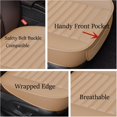 thumbnail image 4 of Aotiyer 2PCS Luxury PU Leather Car Seat Cover Automotive Front Seat Protector Front Bottom Seat Cushion Pad Mat with Storage Pocket Fits 95% of Vehicles - 1 Piece, Beige, 4 of 6