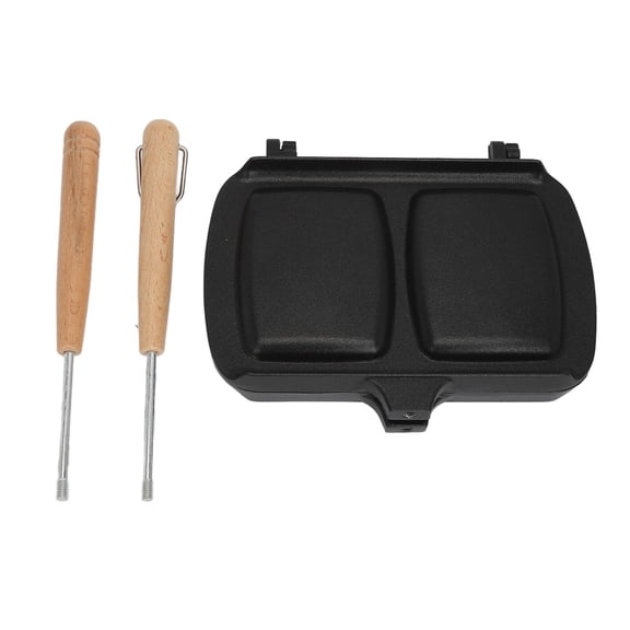 BOKYAN Double‑Sided Sandwich & Fry Pan – Non‑Stick, Detachable Handle, Portable Kitchen Tool for Eggs, Toast, Panini & Outdoor Cooking