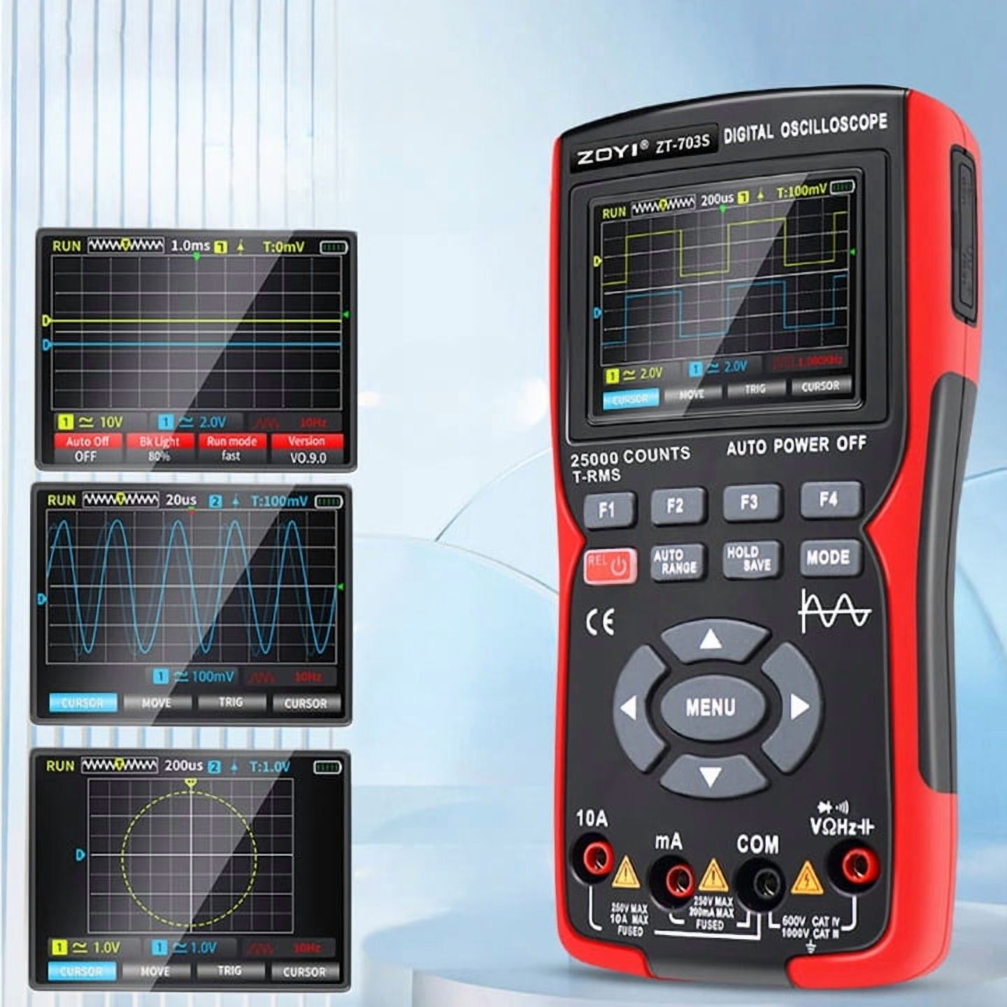 ZT703S Oscilloscope Multimeter High Precision Dual Channel 50MHZ Digital Oscilloscope Signal Source Auto Repair