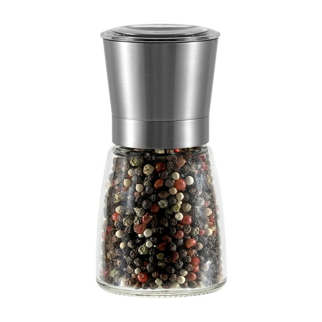 Stainless Steel Pepper Sea Grinder Adjustable Coarseness Blend Elegant Design Durable Ceramic Easy Clean Condiment Containers 5ml Glass with Child Proof Lids Species Organizer Metal Container with