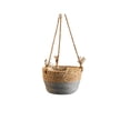 thumbnail image 1 of Yuarrent Maceta colgante de paja tejida para oficina, jardín, patio, balcón, suculentas, cesta de almacenamiento, maceta para interior y exterior, Jardín y Patio Gris METRO Yuarrent HA070171-01, 1 of 6