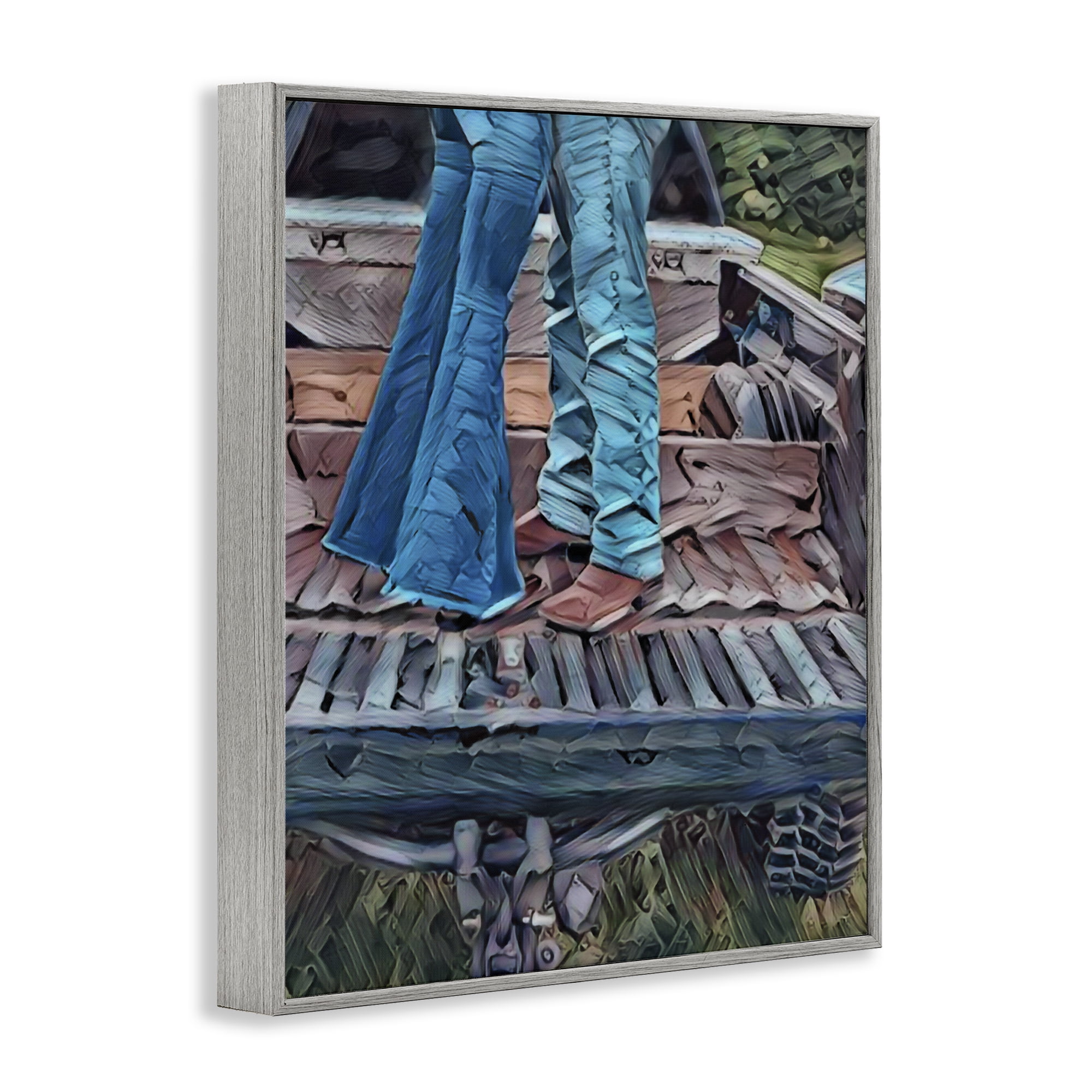 Truck Bed Kisses Gray Framed Giclee Art, design by Jesse Keith