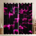 thumbnail image 1 of Erosebridal Rideaux à Carreaux Roses Lot de 2 (52Wx63L), Cubes Futuristes 30 %-50 % Rideaux Occultants, Rideaux pour Salon, Décoration Buffalo, 1 of 6