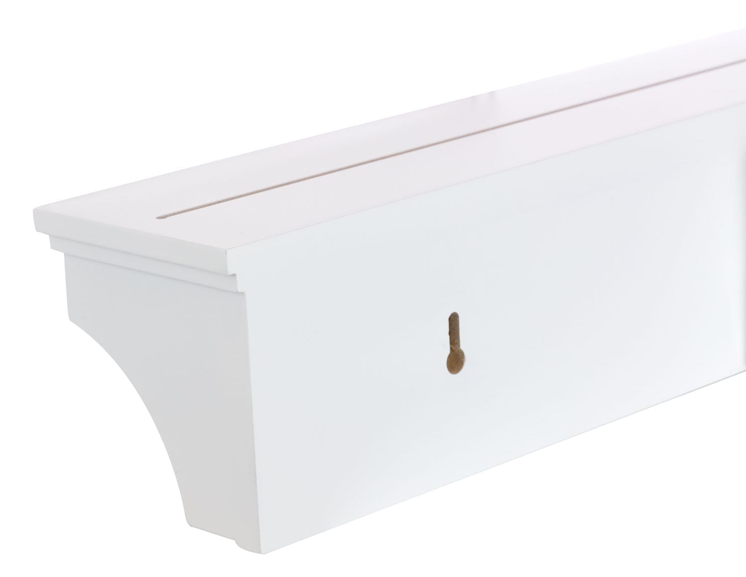 kieragrace Finley Wall Shelf with 3 Metal Hooks - White, 24" by 5.25"