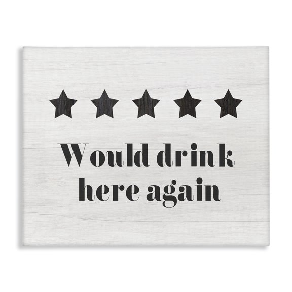 Stupell Industries Traditional Five Star Review Would Drink Here Again Phrase Canvas Art, 30 x 24, by Lil' Rue