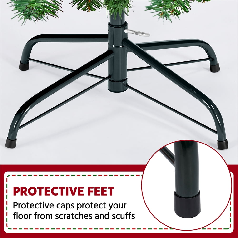 Alden Design 7.5ft Pre-lit Frosted Artificial Christmas Tree with Pinecones, Green