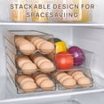 thumbnail image 6 of Sindcom Clear Plastic Egg Holder for Fridge, Automatic Rolling Egg Container for Refrigerator, Stackable 14-Count Eggs Organizer with Removable Inner Tray, Fridge Organizers and Storage, 2Pack, 6 of 6