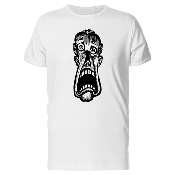 Scared Man Screaming B&W Tee Men's -Image by Shutterstock