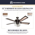 thumbnail image 2 of Prominence Home 40278-01 Glenmont Rustic Ceiling Fan with Barnwood Blades, LED Edison Bulbs, 3 Seeded Glass Fixtures, 52 Inche, 2 of 12