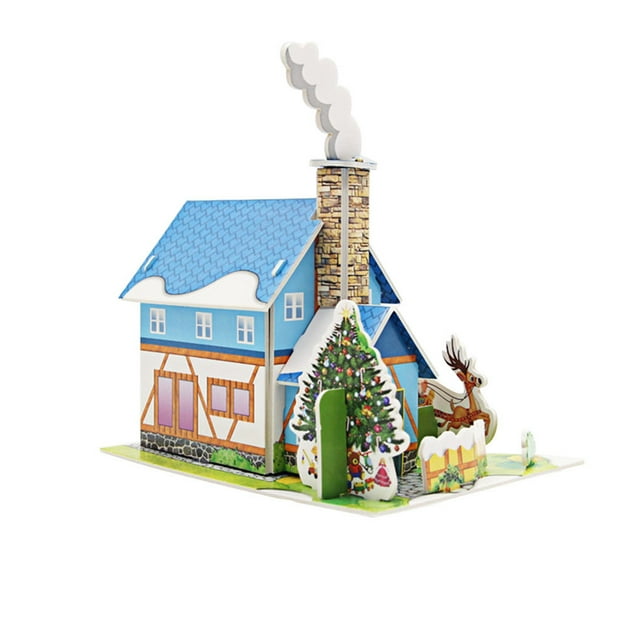VONKY 3D Paper Assembly Toy Children Architecture Building Paper Model Kids Early Education Assembly House Toy Type 3