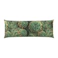 thumbnail image 2 of Easygdp Succulents Long Body Pillowcase - Super Soft Microfiber Body Pillow Case - Envelope Closure, Cool, Anti-Fading- 20x54 in, 2 of 8