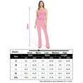 thumbnail image 5 of Women's One Shoulder Cutout Sleeveless Crop Wide Leg Jumpsuits Romper Outfits, 5 of 5