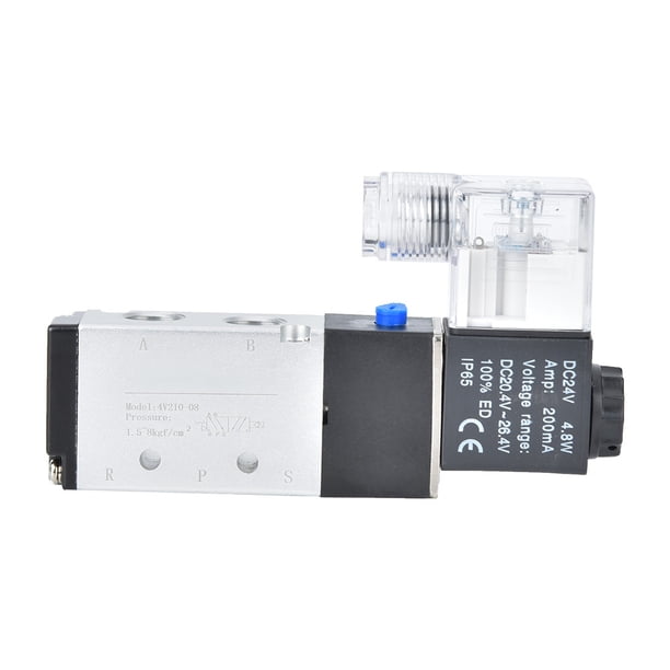 Electroválvula Industrial Válvula Solenoide Neumática 4V210-08 DC24V - 5 Vías 2 Posiciones BSP 1/8 Con Accesorios Válvula Solenoide 4v210-08 Electroválvula Industrial Válvula Solenoide Neumática 4V210-08 DC24V - 5 Vías 2 Posiciones BSP 1/8 Con Accesorios Válvula Solenoide 4v210-08