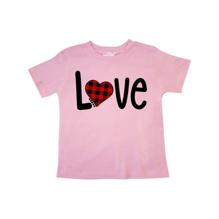 

Inktastic Love with Red Plaid Heart Gift Toddler Boy or Toddler Girl T-Shirt