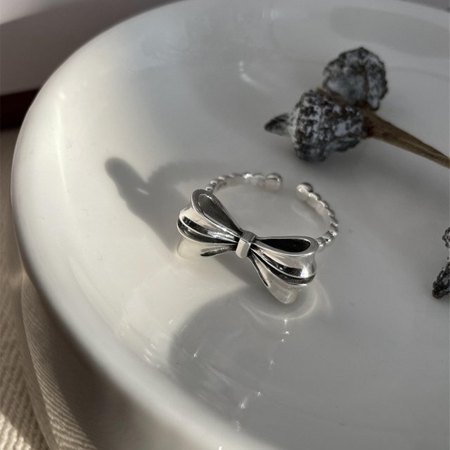 Anillo de Plata de Ley S925 ENTASSER Diseño Vintage Lazo Mujer
