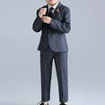 thumbnail image 6 of Spazoro Toddler Boys Suits Sets, 4PC Dresswear Jacket+Pants+Brooch+Tie Slim Fit Formal Outfit Sets for Kids Boys Blue Size 5-6T, 6 of 7