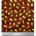 thumbnail image 1 of Soimoi Red Cotton Voile Fabric Hosta Leaves Print Fabric by the Yard 42 Inch Wide, 1 of 3