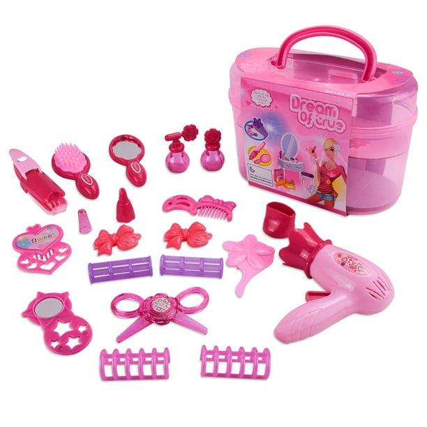 Washranp Jouets pour filles de 4 ans - Jeu de simulation pour enfants -  Ensemble de jouets pour salon de coiffure - Cadeau pour petite fille - 15
