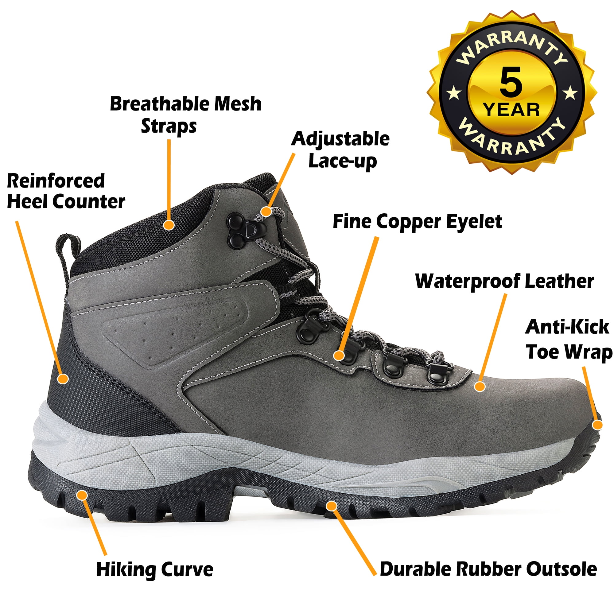CC-Los Women Ankle High Waterproof Hiking Boots Work Boot Outdoor Trekking Camping Trail Size 5.5-10.5