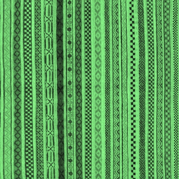 Ahgly Company Indoor Square Oriental Emerald Green Modern Area Rugs, 8' Square