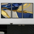 thumbnail image 3 of wall26 Framed Canvas Print Wall Art Set Geometric Gold Blue Granite Landscape Abstract Shapes Illustrations Modern Art Decorative Boho Colorful for Living Room, Bedroom, Office - 24"x36"x3, 3 of 5