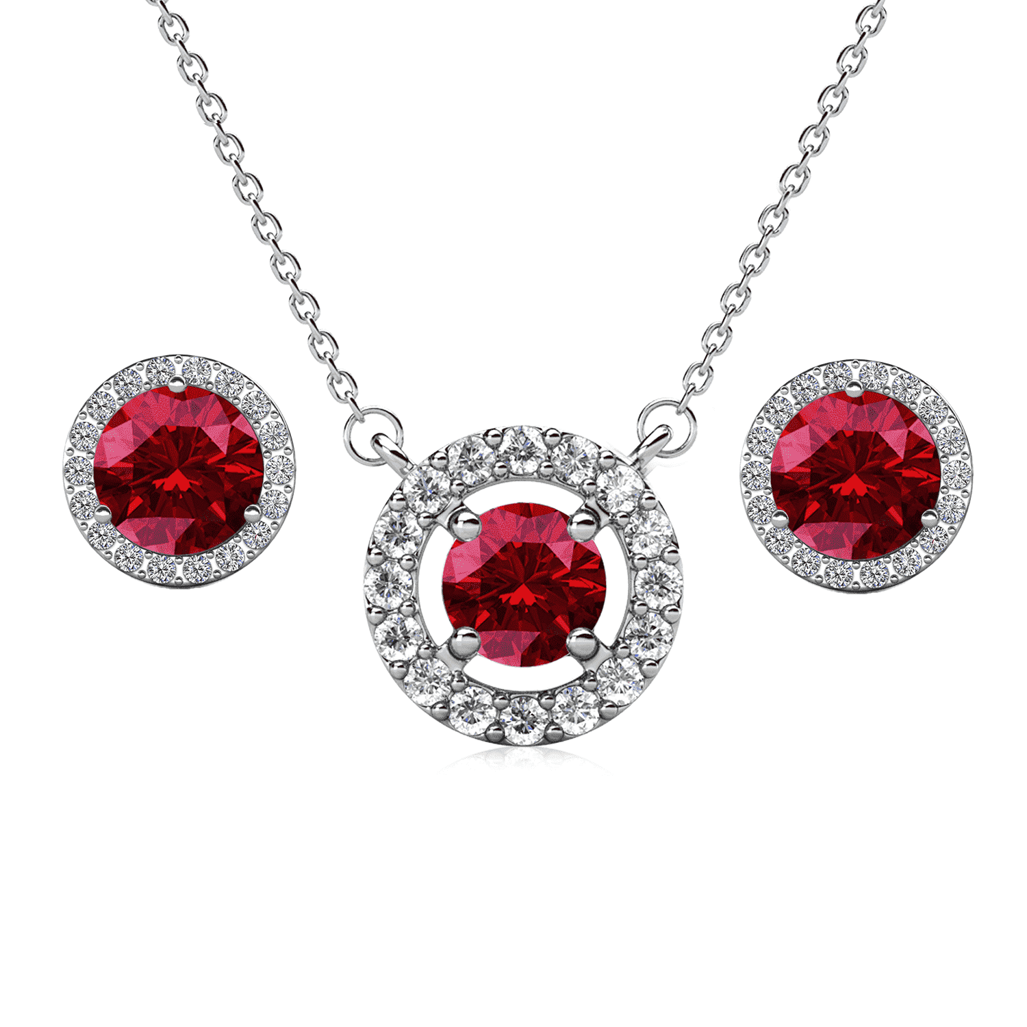 Cate & Chloe Royal January Birthstone 18k White Gold Plated Women Jewelry Set, Swarovski Crystals
