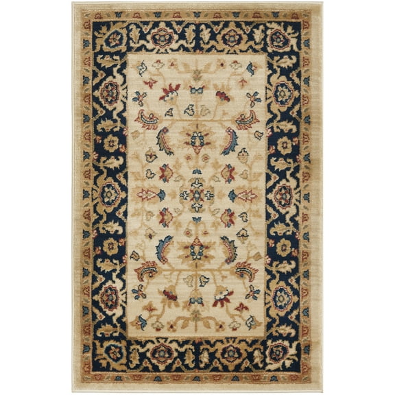 SAFAVIEH Austin Napier Oriental Area Rug, Cream/Navy, 4' x 5'7"