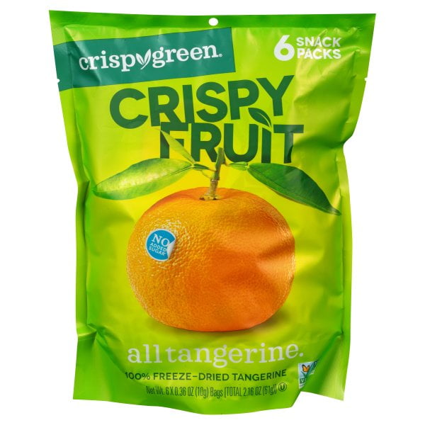 6PACK Crispy Green Crispy Fruit 100 FreezeDried Tangerine, 0.35 OZ